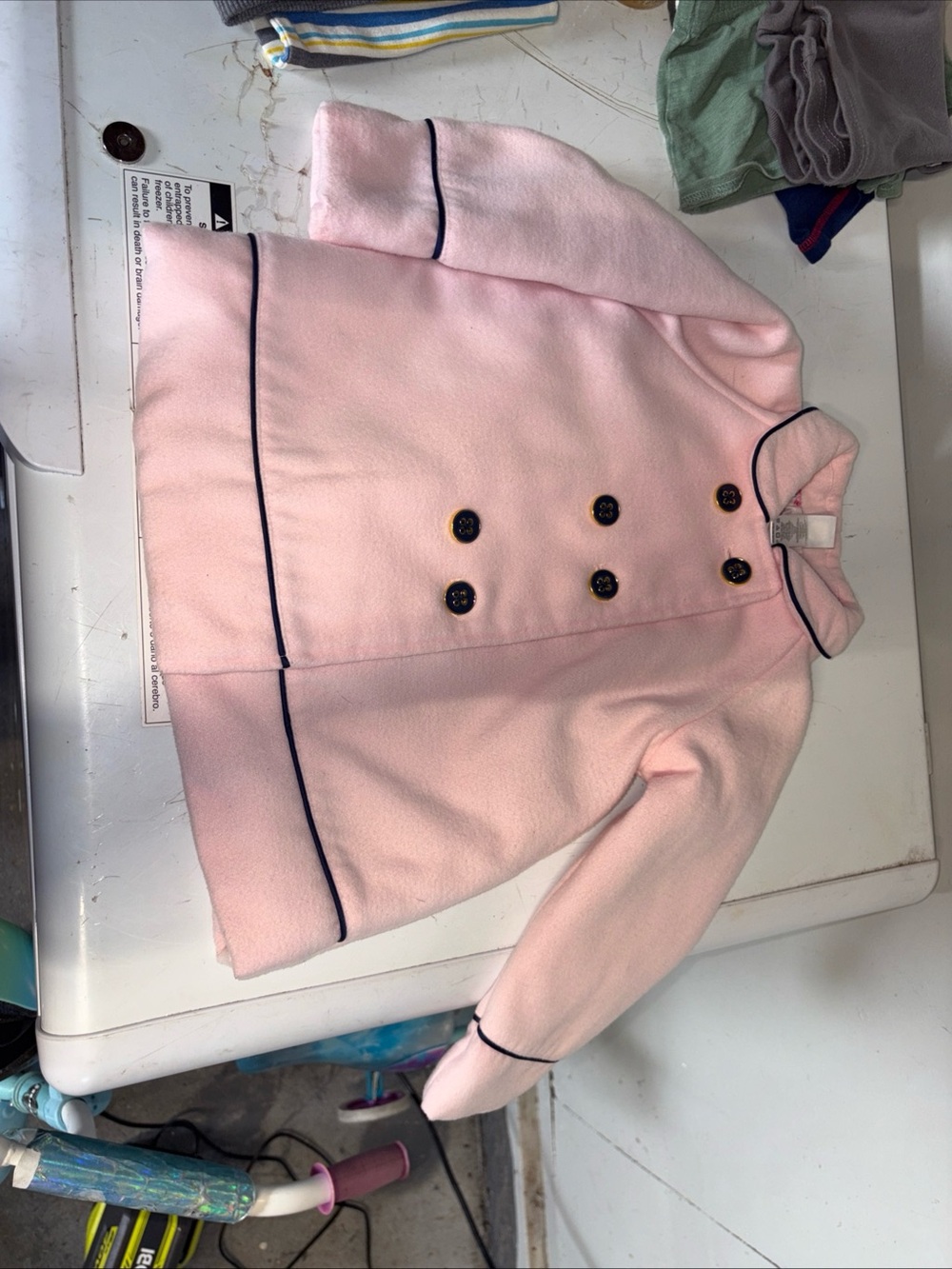 Toddler girl size 24 months Little Me brand Pink Pea Coat with buttons